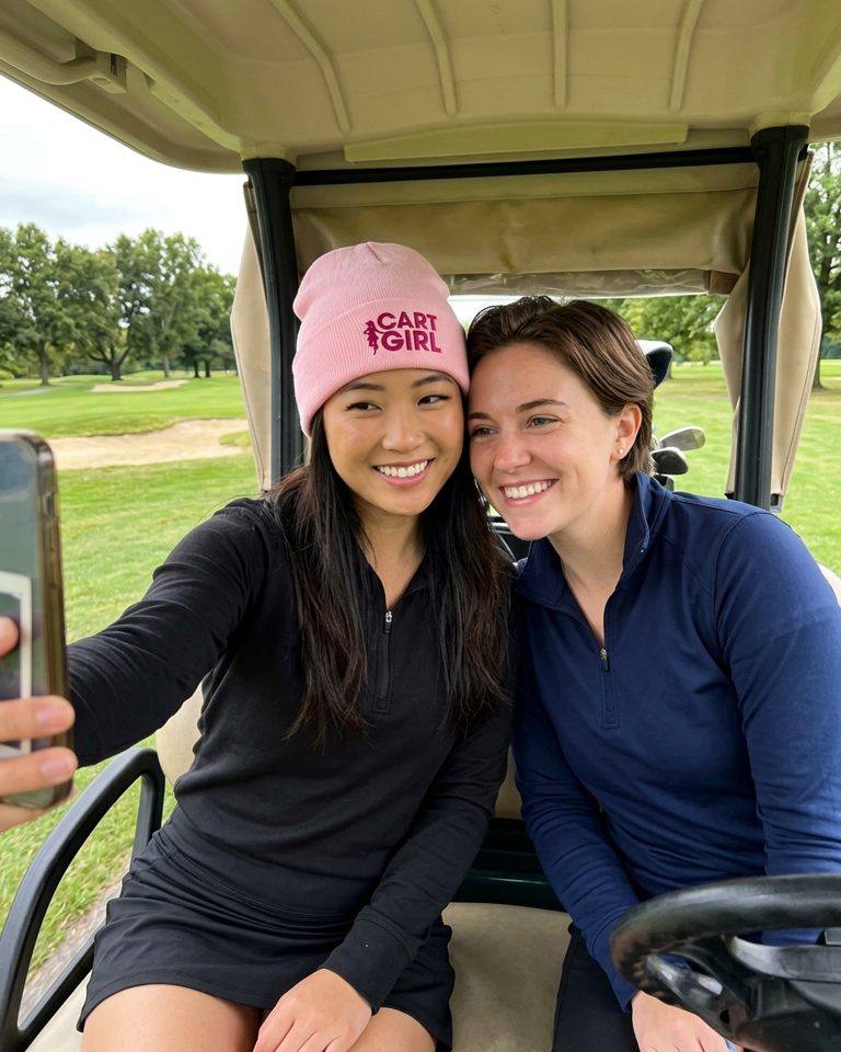 Cart Girl Bold Logo - Beanie in a golf lifestyle photo 3