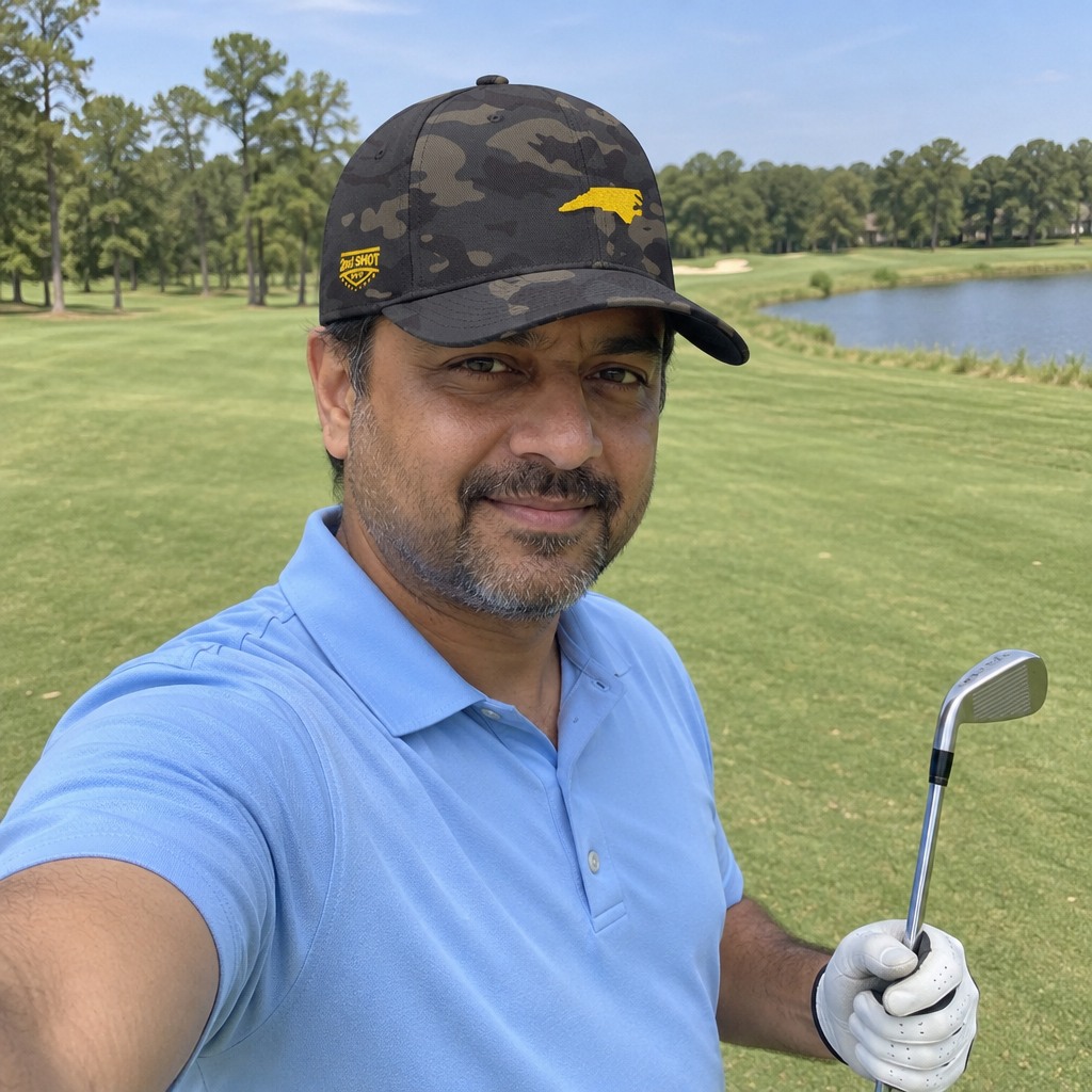 A golfer wearing North Carolina - MVP on the course