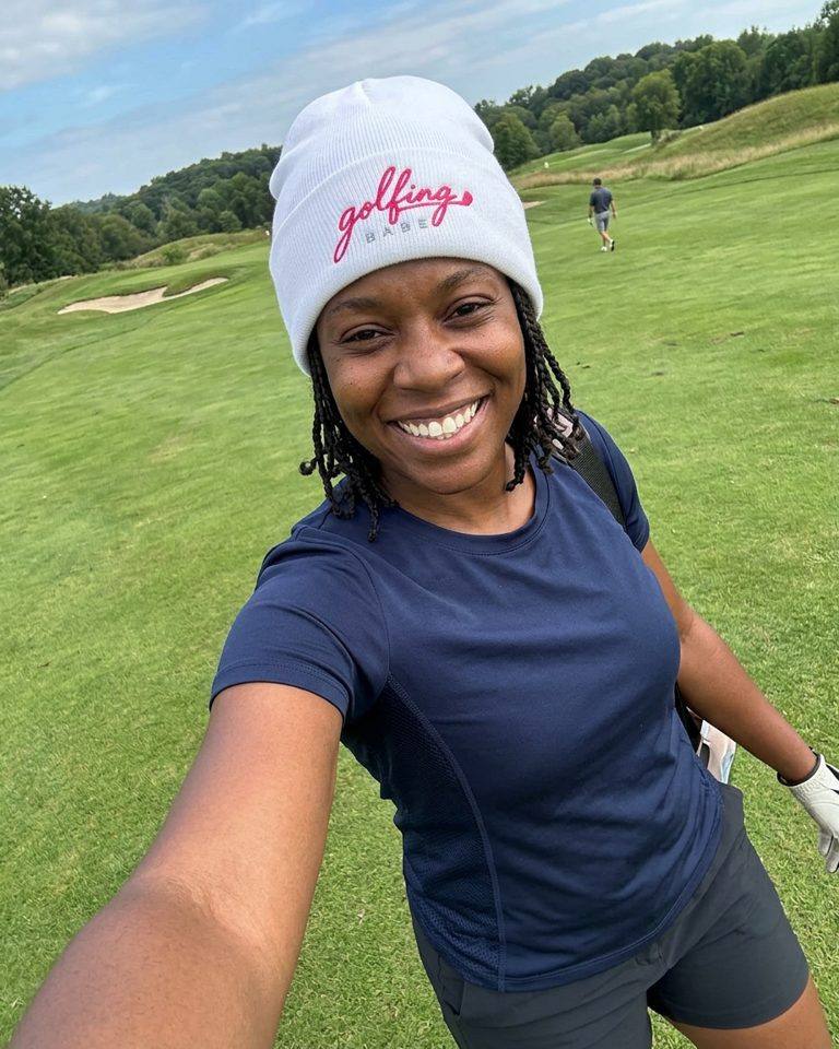 Golfing Babe - Beanie in a golf lifestyle photo 3