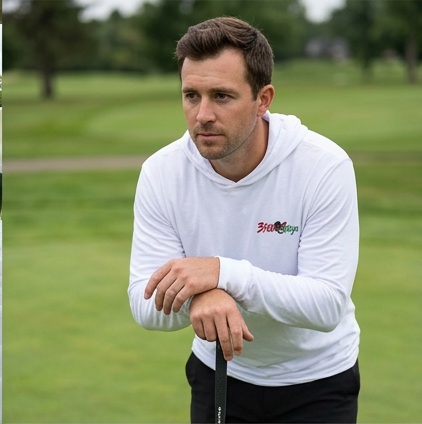3 Putt Ninja | Hooded Long Sleeve Tee Sweater in a golf lifestyle photo 3