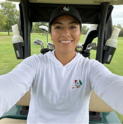 Rooster Flag | Hooded Long Sleeve Tee Sweater in a golf lifestyle photo 2