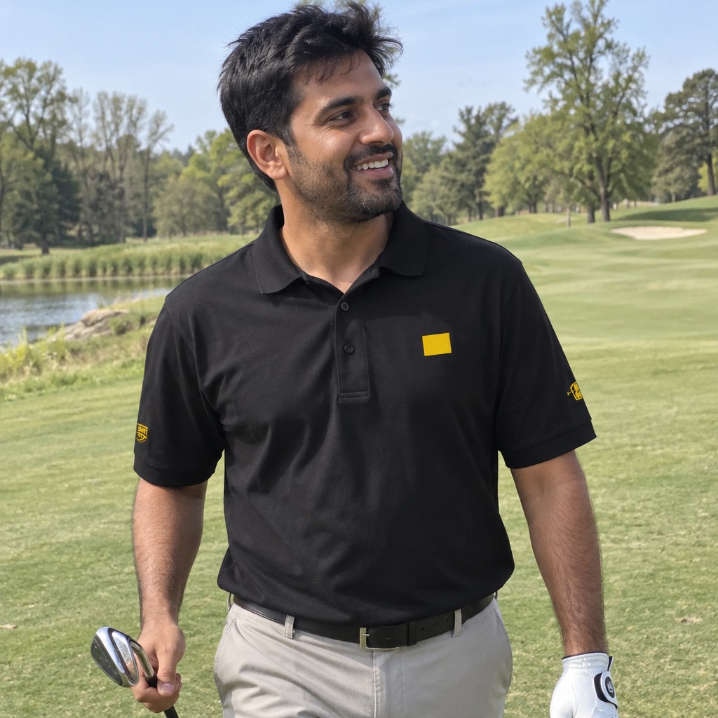 A golfer wearing Colorado - MVP Polo on the course