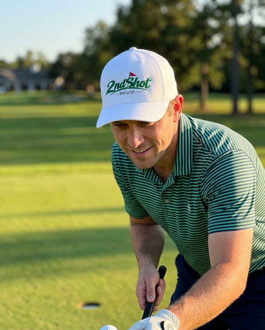 2ndShotMVP Signature Hat in a golf lifestyle photo 3