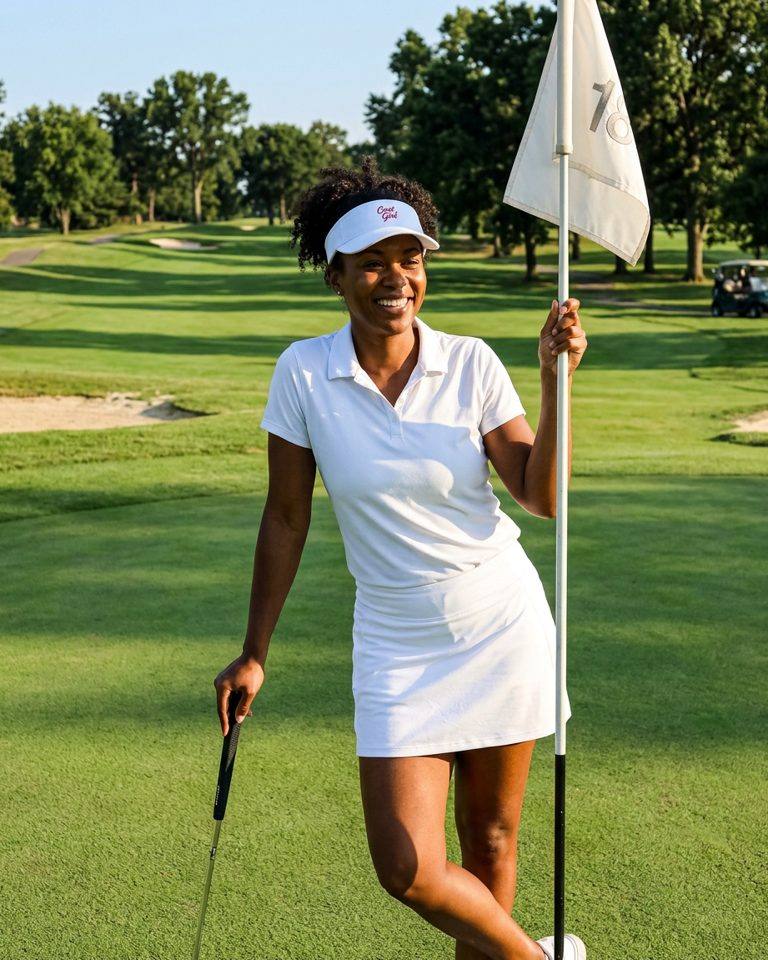 Cart Girl Word Logo  - Visor in a golf lifestyle photo 2