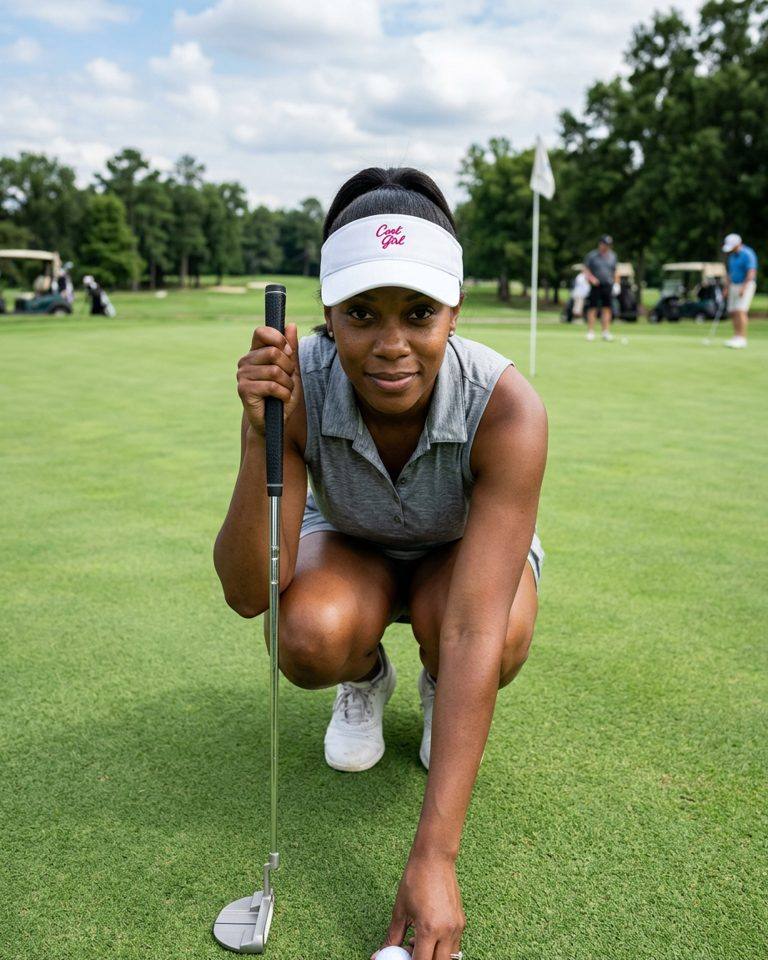 Cart Girl Word Logo  - Visor in a golf lifestyle photo 3