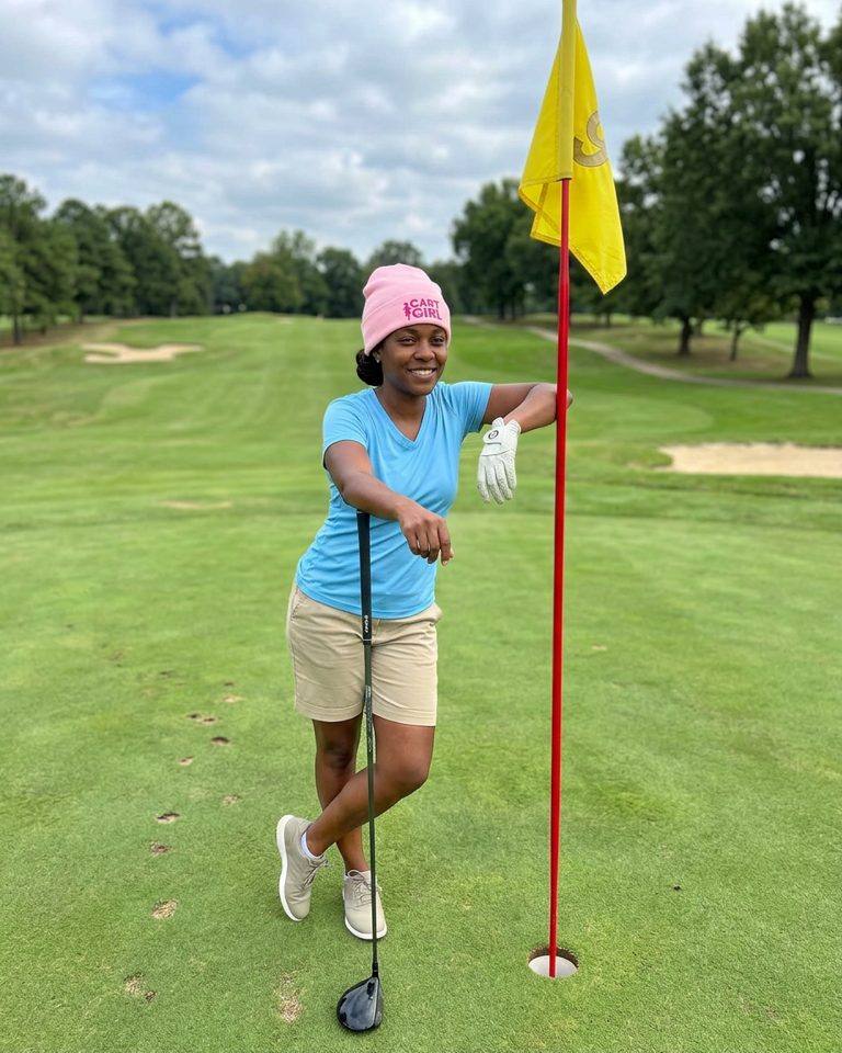 Cart Girl Bold Logo - Beanie in a golf lifestyle photo 1