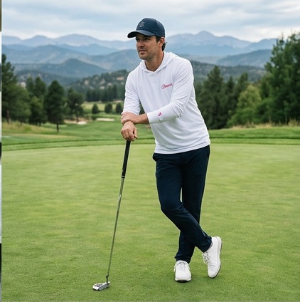 Chiqueada | Hooded Long Sleeve Tee Sweater in a golf lifestyle photo 3