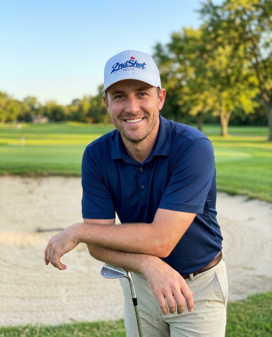 2ndShotMVP Signature Blue - Hat in a golf lifestyle photo 4