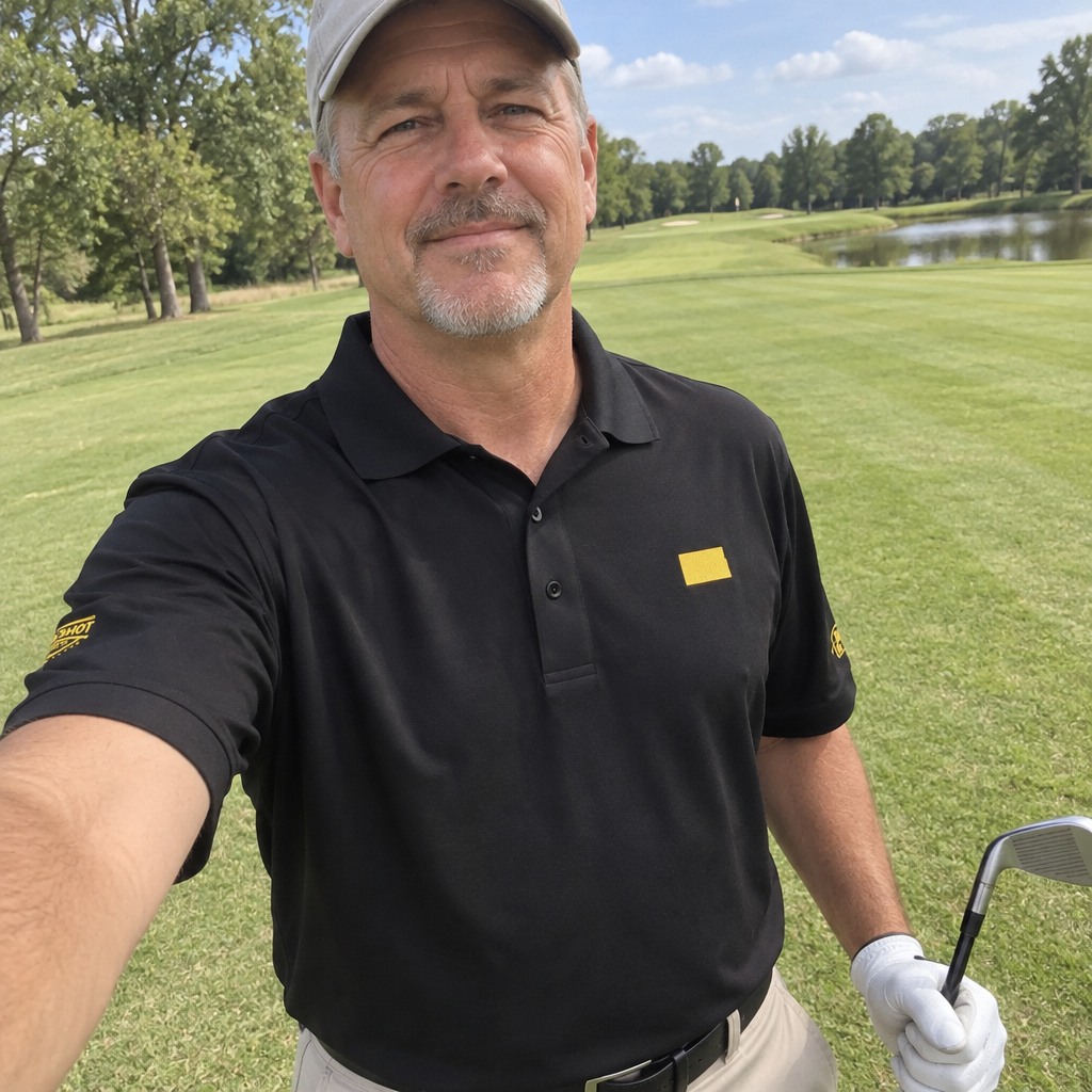 A golfer wearing North Dakota - MVP Polo on the course