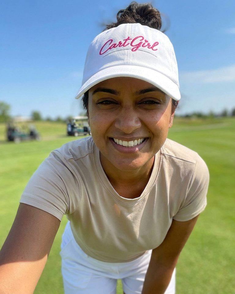 Cart Girl Cursive Logo - Hat in a golf lifestyle photo 5