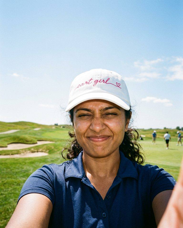 Cart Girl Cursive Logo - Hat in a golf lifestyle photo 5