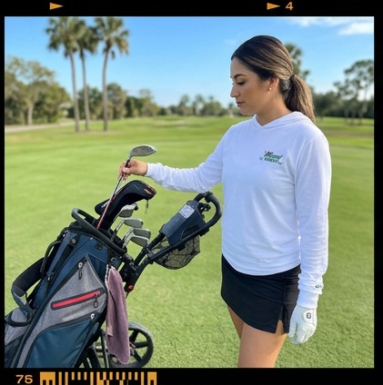 Chingon on the Gren | Hooded Long Sleeve Tee Sweater in a golf lifestyle photo 4