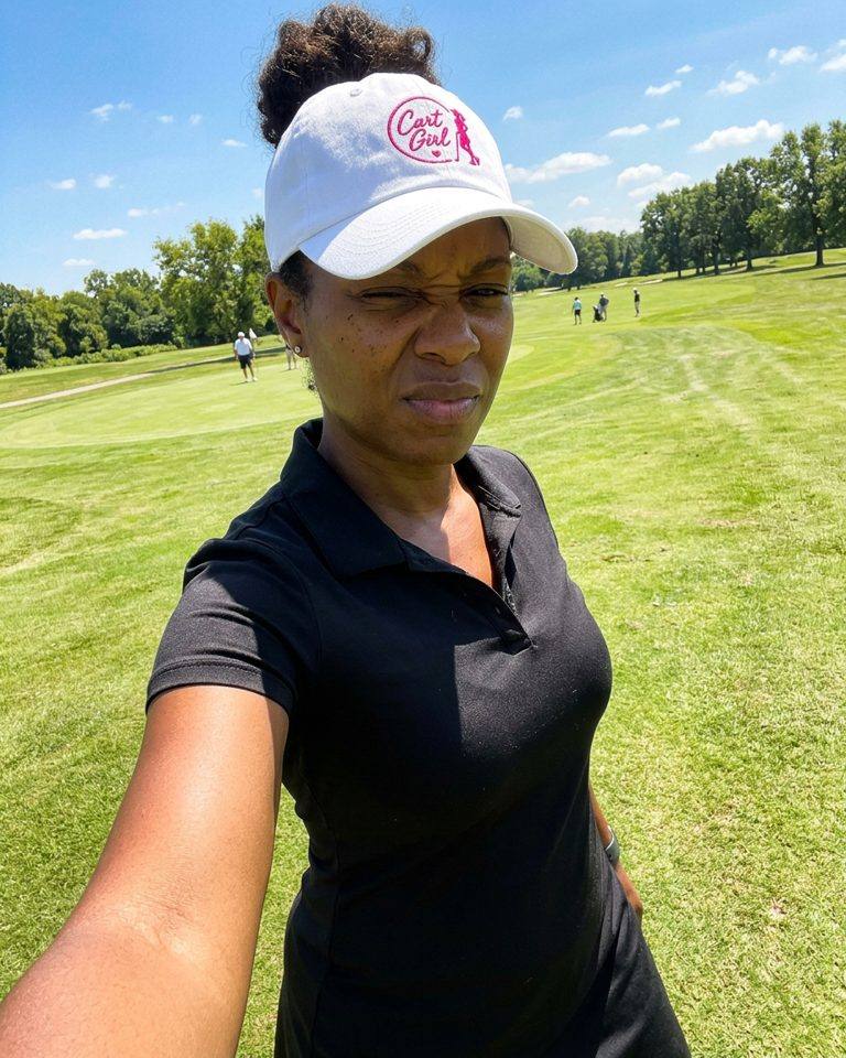 Cart Girl Half Circle Logo - Hat in a golf lifestyle photo 3