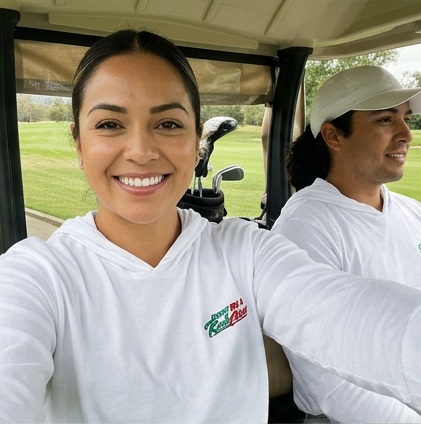 Don't Be a Kool Arrow | Hooded Long Sleeve Tee Sweater in a golf lifestyle photo 2