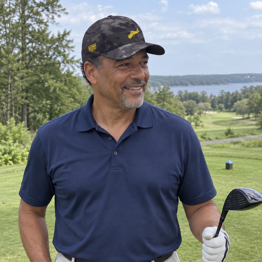 A golfer wearing Nova Scotia - MVP on the course
