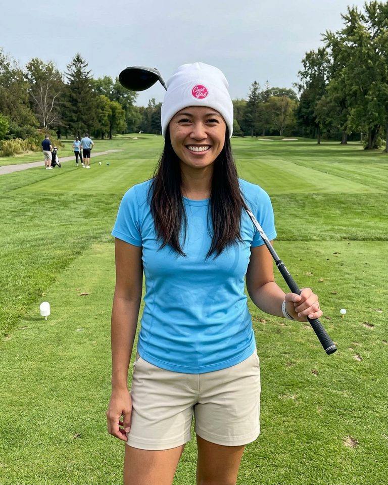 Cart Girl Circle Logo - Beanie in a golf lifestyle photo 4