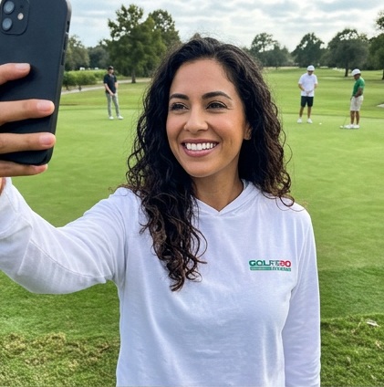 Golfero de Primera - Hooded Long Sleeve Tee Sweater in a golf lifestyle photo 2