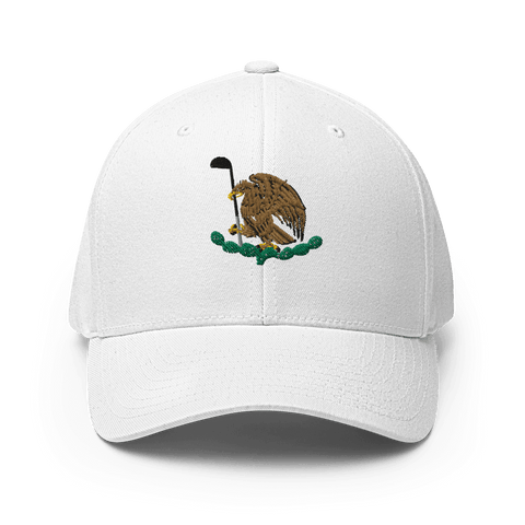 Golf Master Hat - Mexico Golfing Eagle Emblem - [white] [flex Fit]