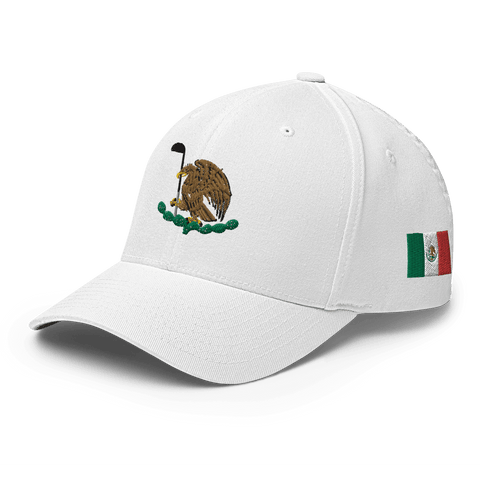 Golf Master Hat - Mexico Golfing Eagle Emblem - [white] [flex Fit]