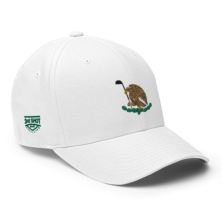 Golf Master Hat - Mexico Golfing Eagle Emblem - [white] [flex Fit]
