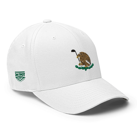 Golf Master Hat - Mexico Golfing Eagle Emblem - [white] [flex Fit]